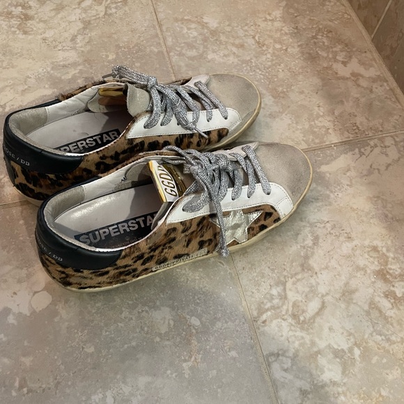 Golden Goose superstar, leopard, metallic laces. Size 39. - Picture 2 of 10